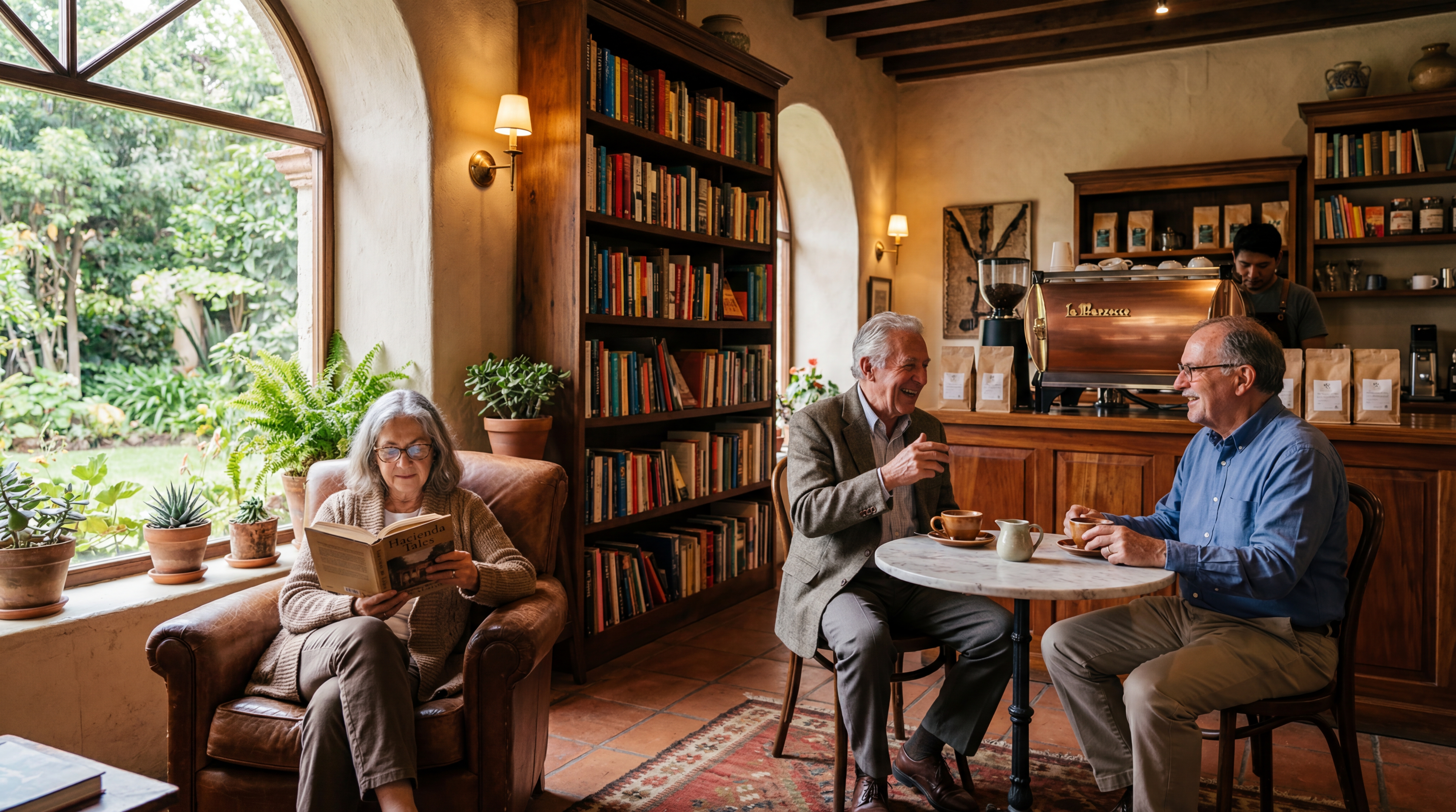 Ein ruhiger, edler Loungebereich in The Oasis mit natürlichem Licht